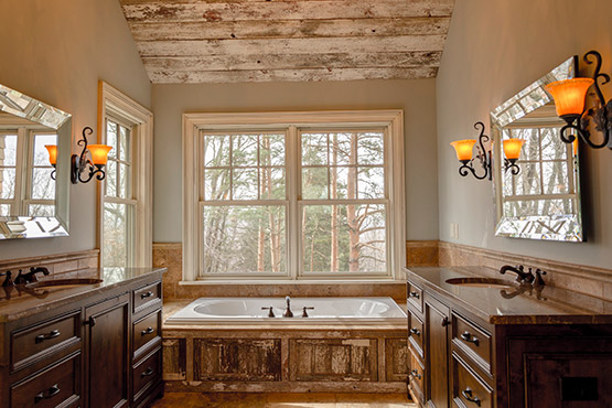 Photo of a rustic bathroom