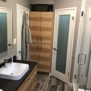 bathroom remodel with closets
