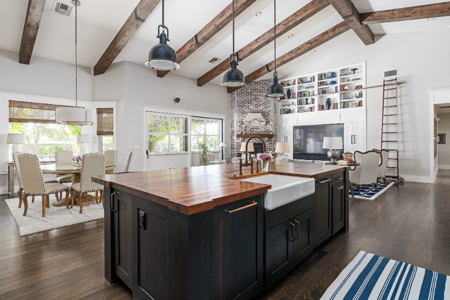A remodeled, modern kitchen
