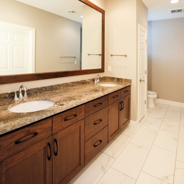sleek double vanity design