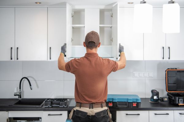 kitchen remodeler checking work