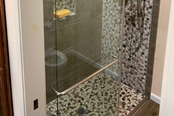 A marble bathroom