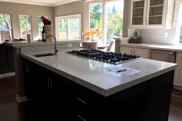 An island stove top