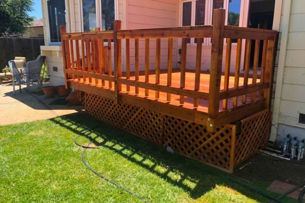 new deck on the back of a house